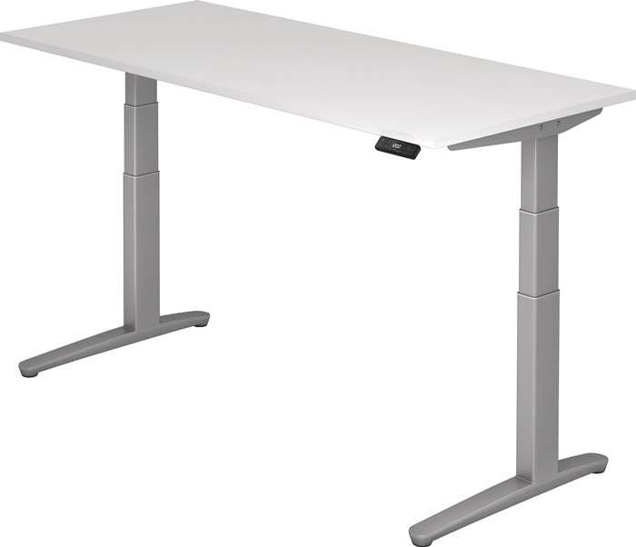 Schreibtisch A-ktiv H650-1300xB1800xT800mm weiß ger.Form C-Fuß