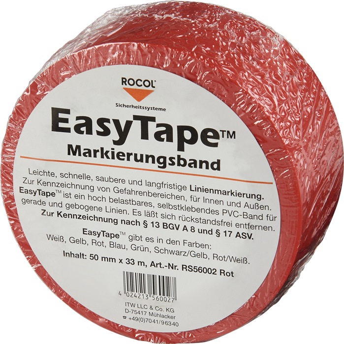 Bodenmarkierungsband Easy Tape PVC rot L.33m B.50mm Rl.ROCOL