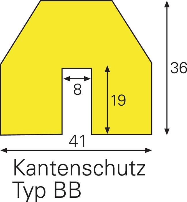 Kantenschutz rot-weiß 1000mm PUR-Schaum Typ BB