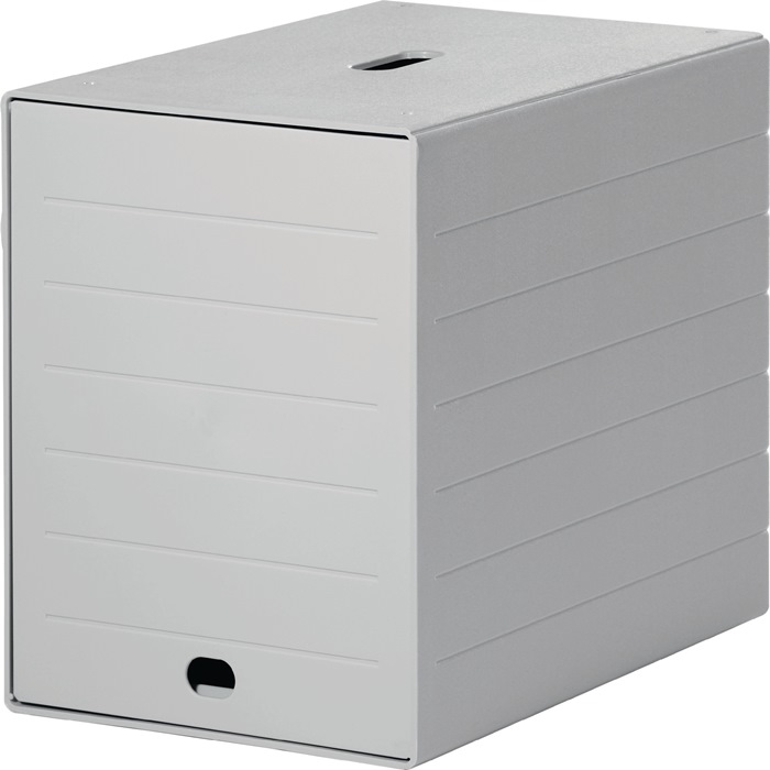 Schubladenbox 7 Schubl.m.versenkbarer Frontklappe grau H322xB250xT365mm DURABLE