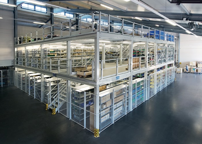 Lagersystembühne Grundfeld H2500xB4000xT4000mm Trgf.400 kg/m²