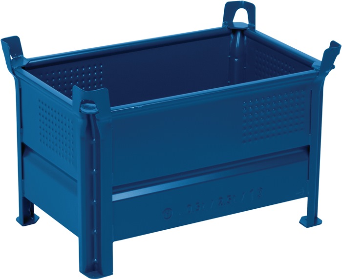 Leichtbaubehälter L800xB500xH500mm enzianblau Vollw.m.Füßen Trgf.1000kg