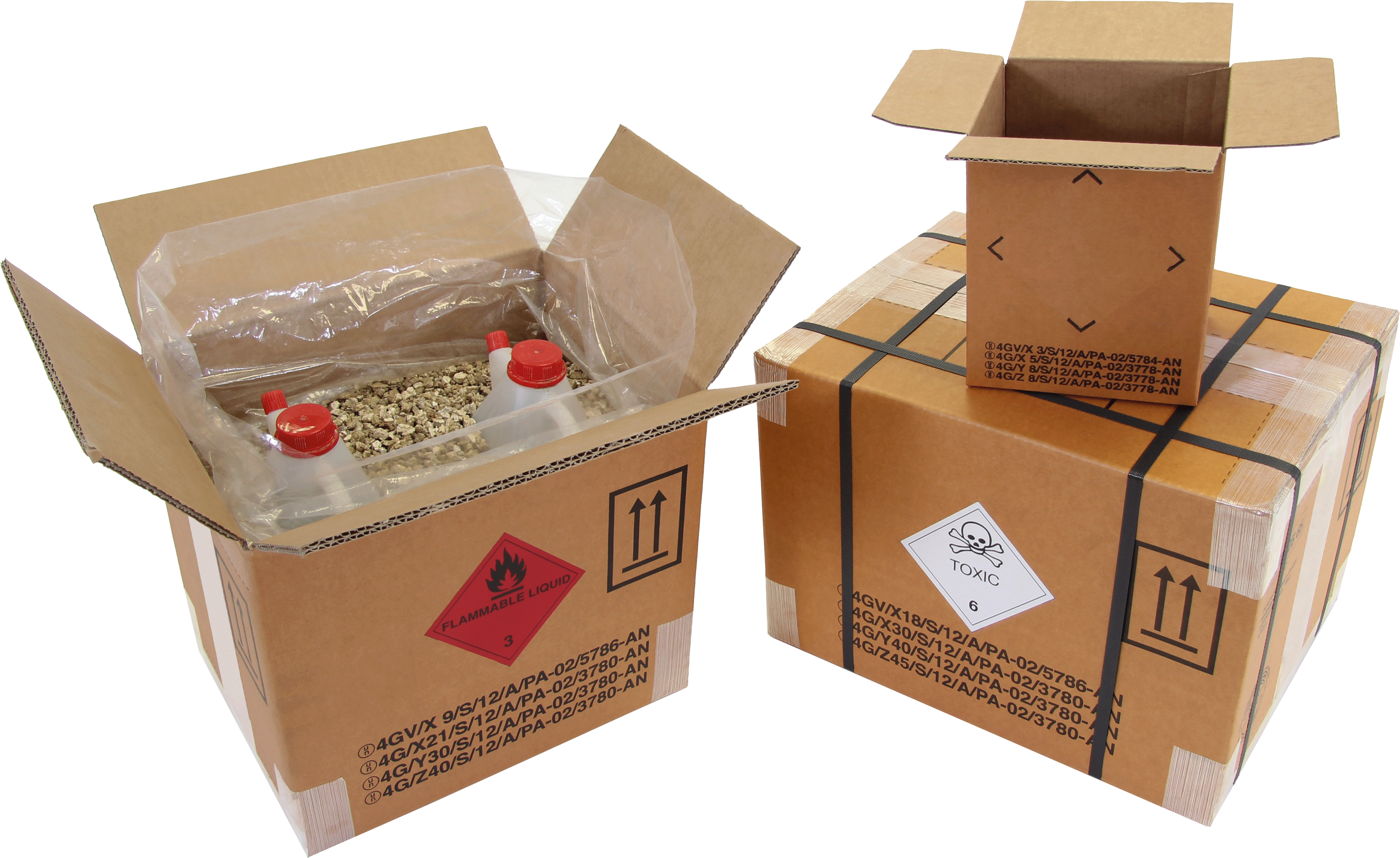 Gefahrgut-Karton 1-wellig, 175 x 155 x 213 mm, Inhalt 6 l, braun