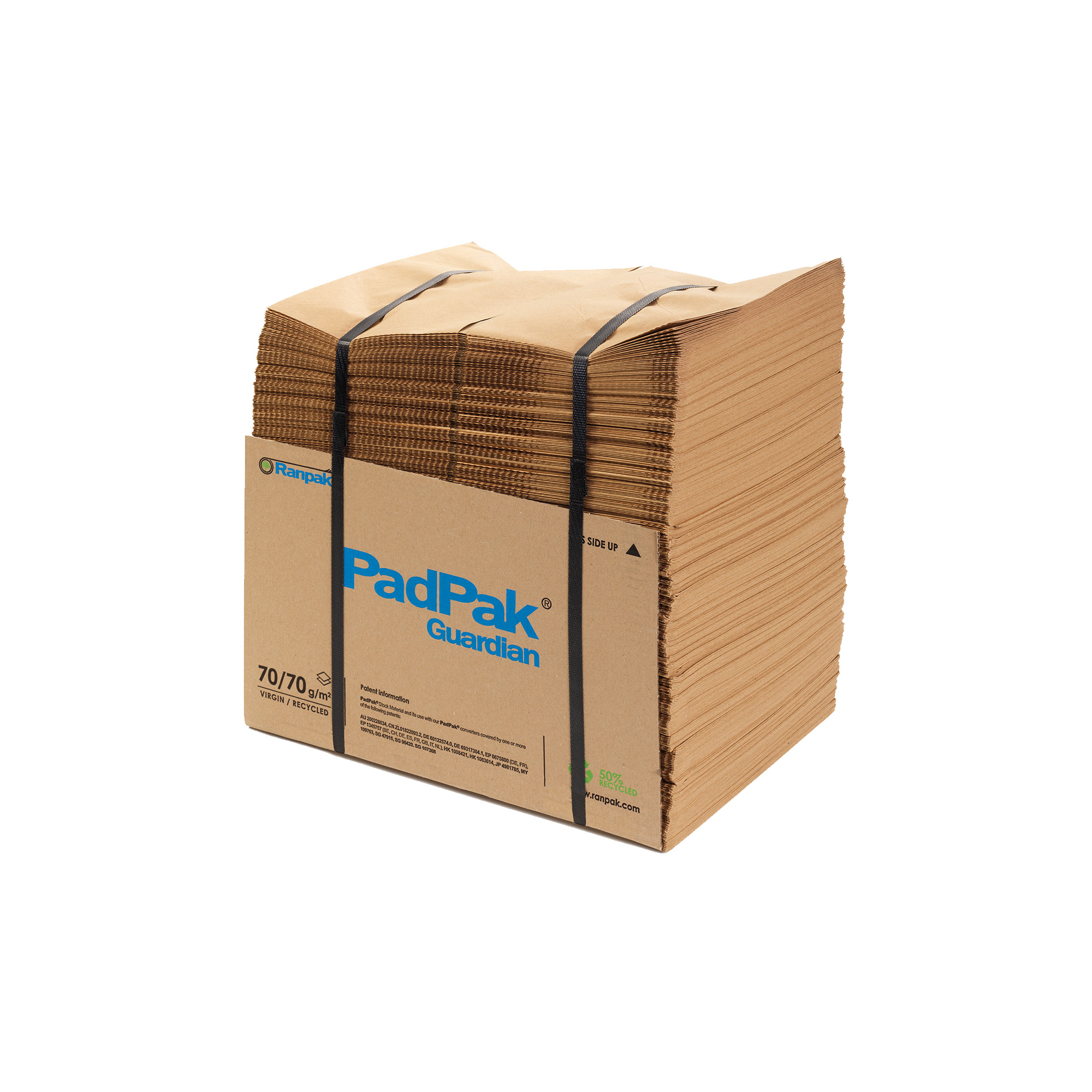 PadPak Guardian Papier 2-lagig, 70/70 g/m², 38cm breit, 180lfm.