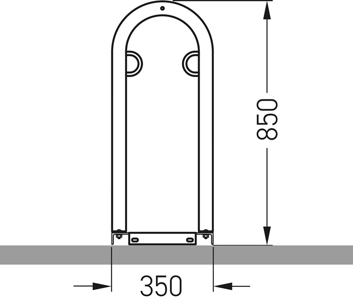 Fahrradanlehnparker TRACK 32 H850xB350mm Stahl,verz.Rohr-D.48mm z.Schr.WSM