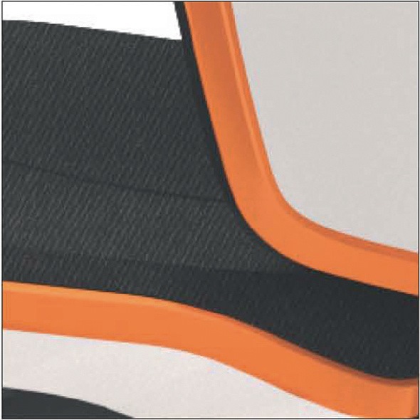 Arbeitsdrehstuhl Neon Rollen o.Polsterelement orange 450-620mm Permanentkontakt