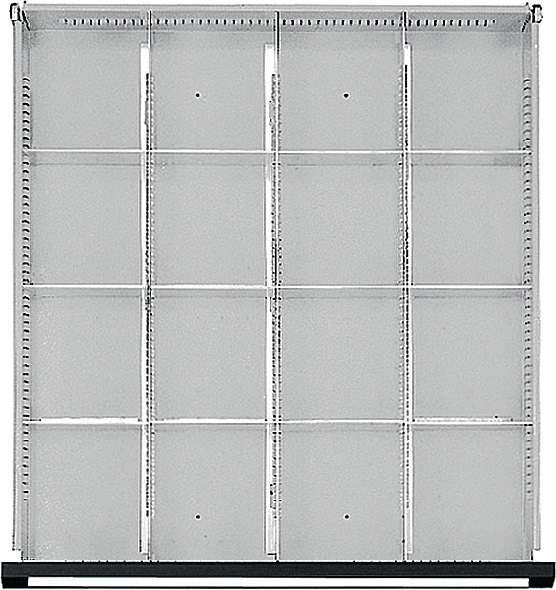 Schubladenunterteilungsmaterial Front-H.85-150mm 1/4 Teilung