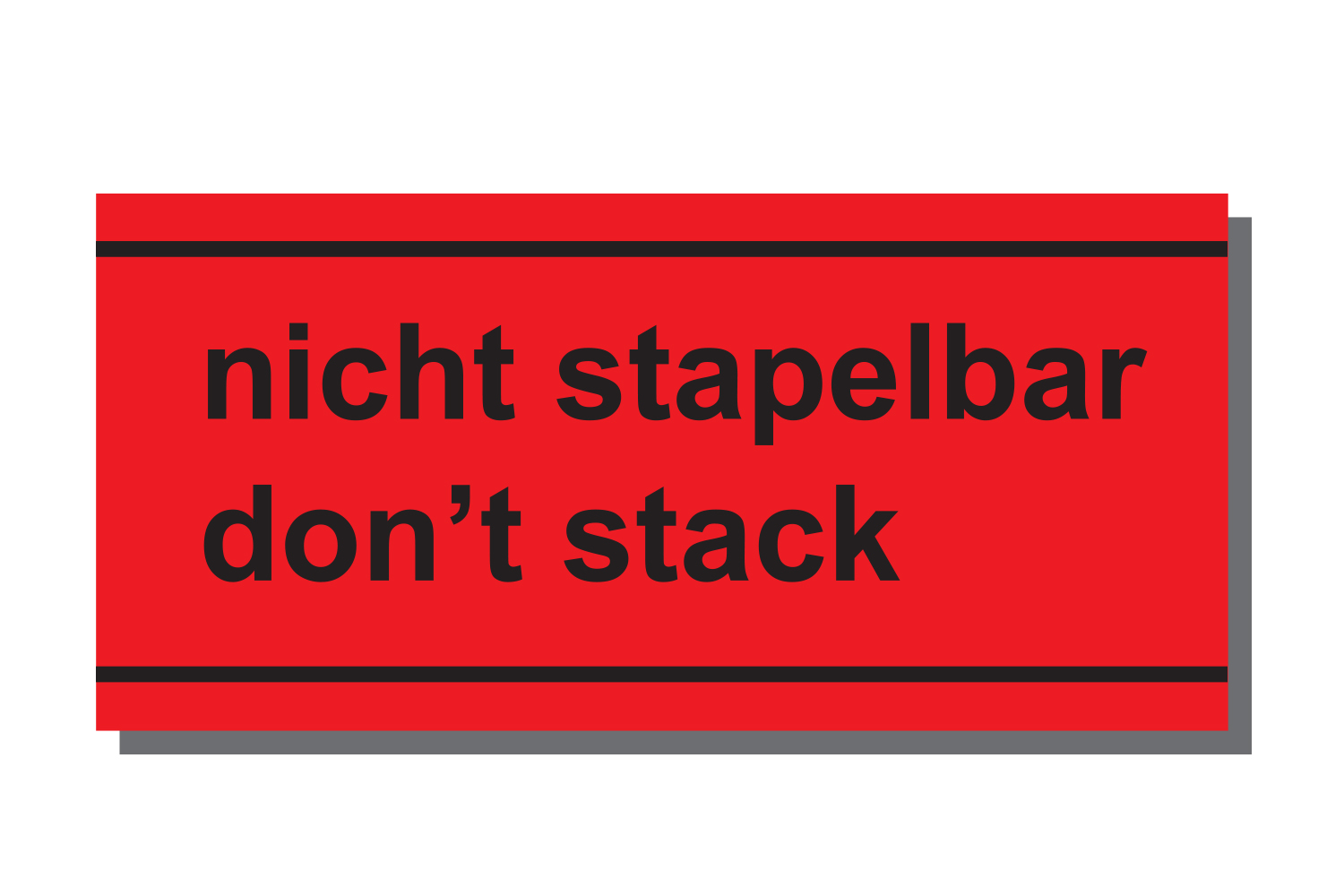 Warnetiketten, 145 x 70mm, aus Papier, Aufdruck, "Nicht stapelbar, Don´t stack"