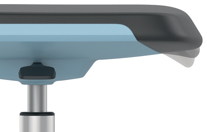 Arbeitsdrehstuhl Labsit Rl.Sitzschale blau Integralschaum schwarz 450-650mm