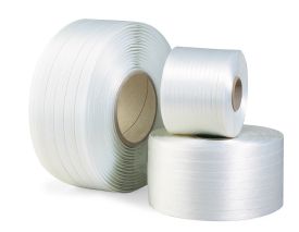 Composite Polyesterband, 25 mm breit x 450 lfm, weiß, Reißfestigkeit 925 kp