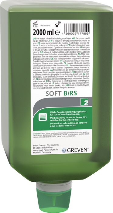 Hautreinigungslotion GREVEN® SOFT B/RS 2l mittlere b.starke Verschmutz.Flasche