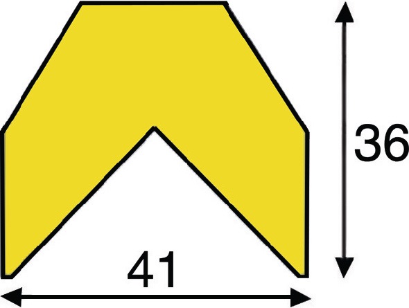 Eckschutz gelb-schwarz auf Zuschnittmm PUR-Schaum Typ AA