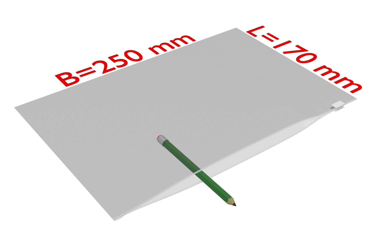 PE-Gleitverschlussbeutel, transparent, 60 µ, 250 x 170 mm