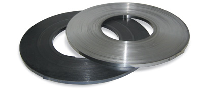 Stahlband, gebläut, 19 mm breit x 0,5 mm Stärke, in Scheibenwicklung