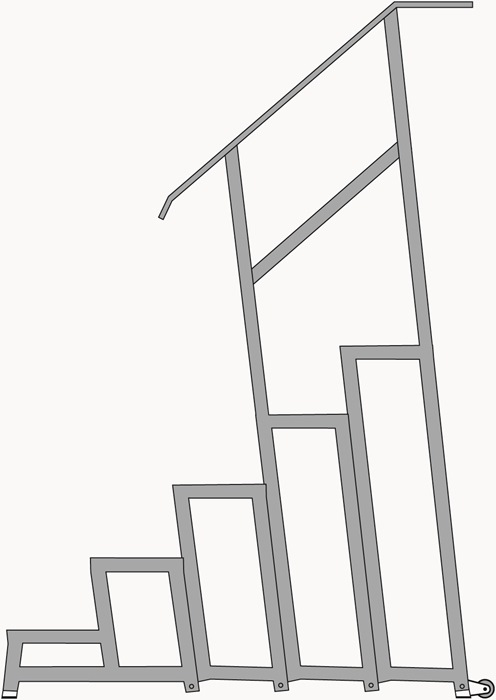Geländer ab Modul f.3.Stufe einsetzbar