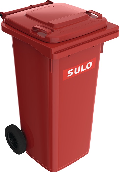 Müllgroßbehälter 120l HDPE rot fahrbar,n.EN 840 SULO