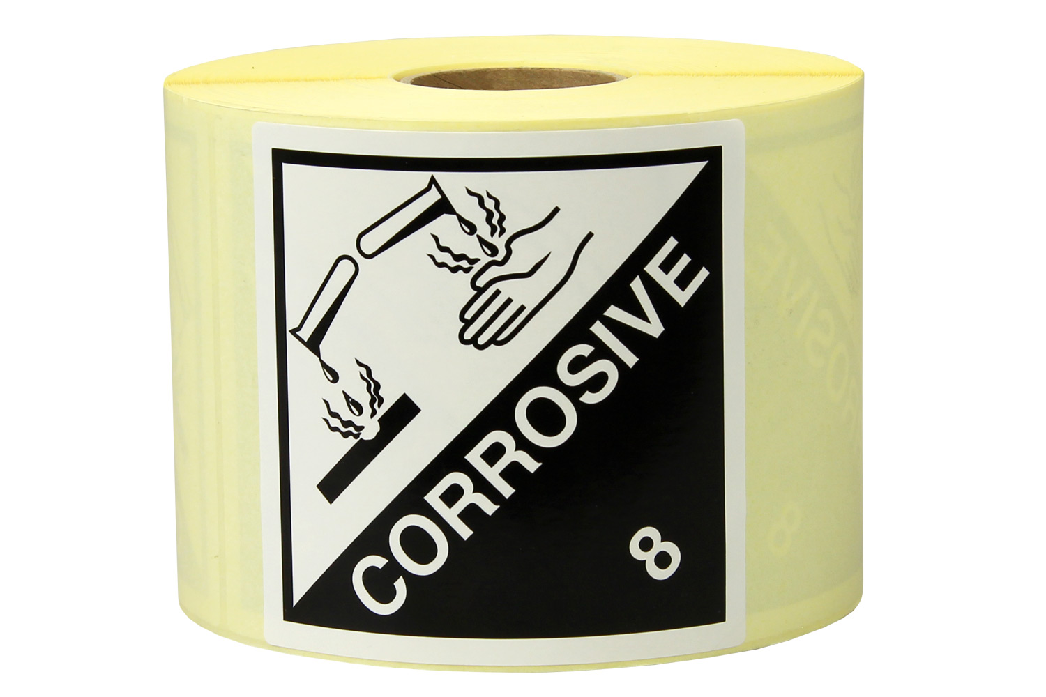 Gefahrgut-Etiketten, 100 x 100 mm, aus Papier, mit Aufdruck/Symbol, "Corrosive"