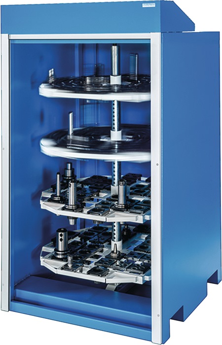 CNC Großraumschrank RotaRex® H2130xB1055xT1035mm blau SK40elektr.Rollladen