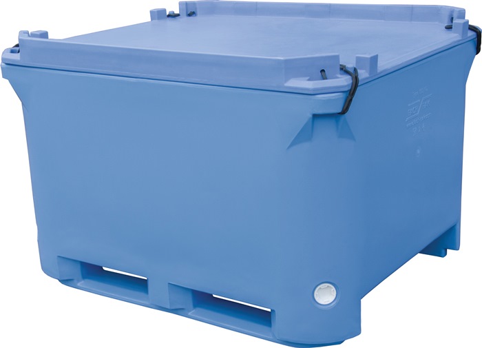 Deckel L1230xB1030mm blau HD-Polyethylen f.Großvolumenbehälter,isol.630l