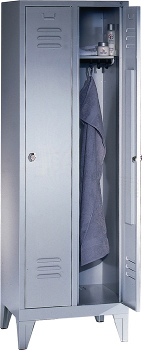 Garderobenschrank, mit Füßen, H1850xB610xT500mm, Farbe: grau