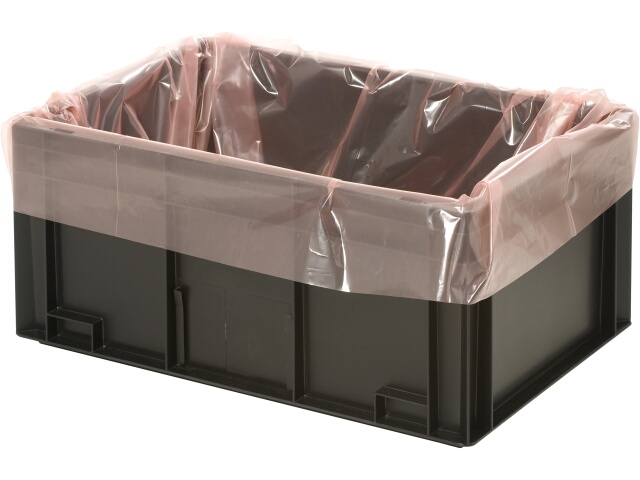 Seitenfaltenbeutel, antistat., 440+340x500mm, 50µ, für Lagerbehälter, rosa