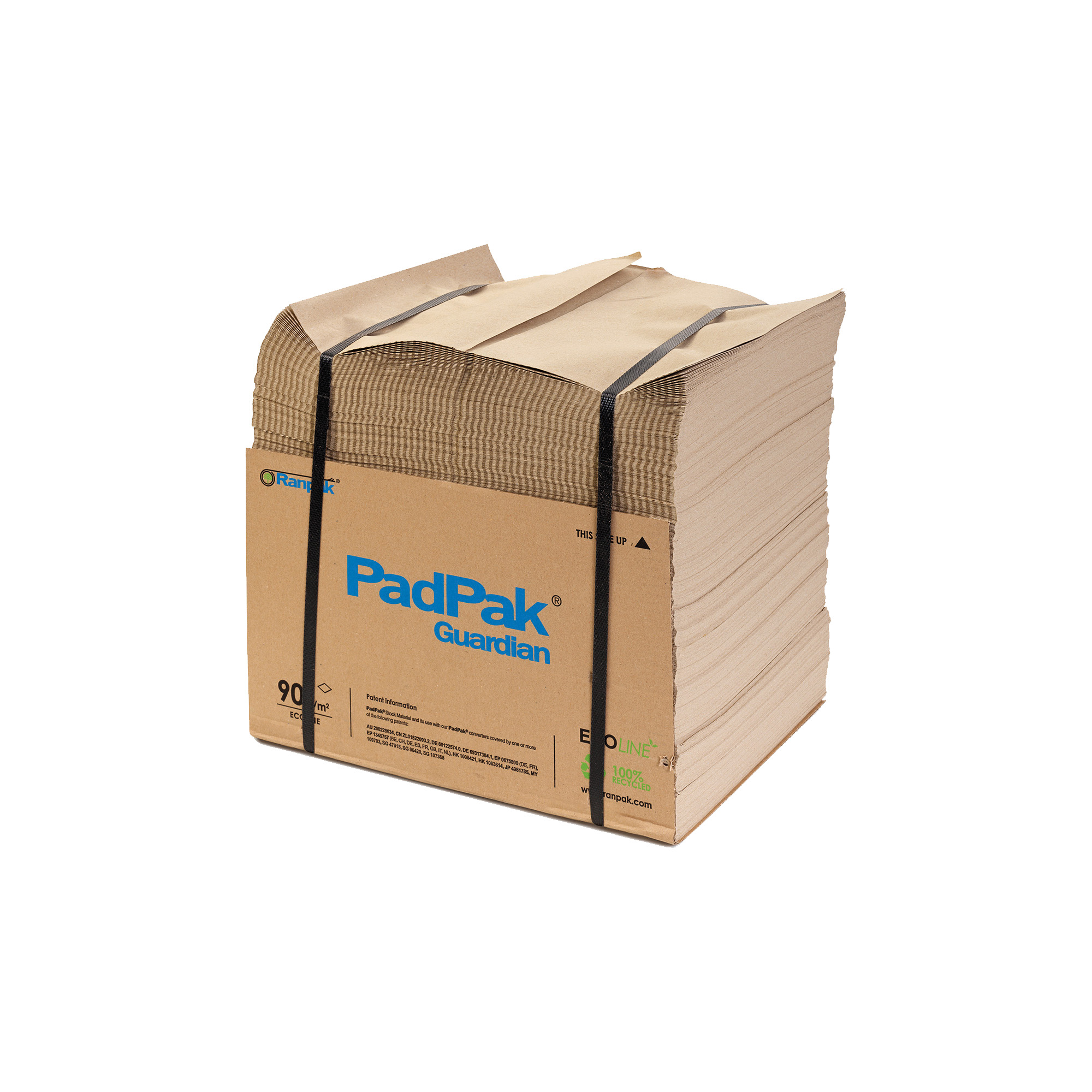 PadPak Guardian Papier 1-lagig, 90g Ecoline, 38cm breit, 300lfm., ca. 21kg