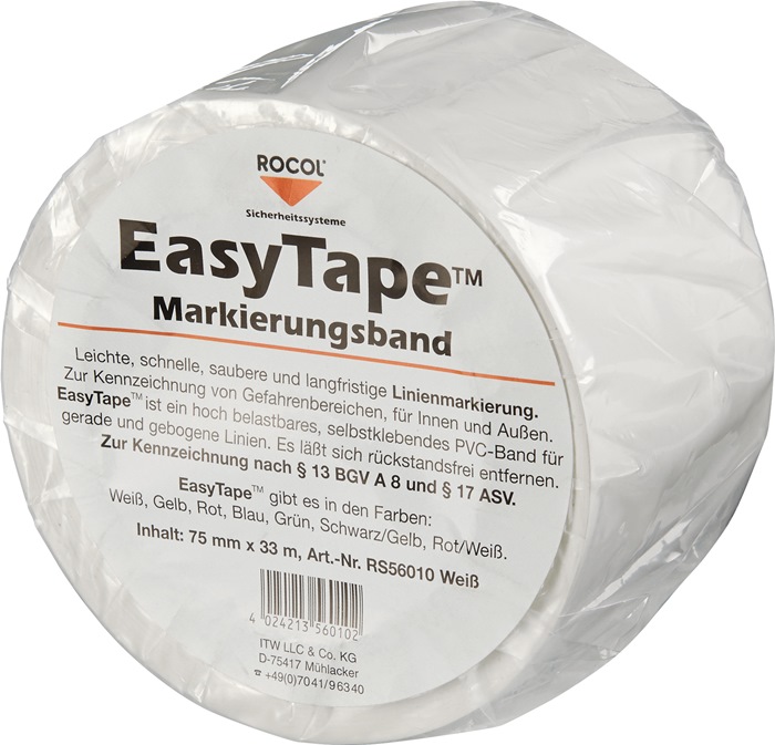Bodenmarkierungsband Easy Tape PVC weiß L.33m B.75mm Rl.ROCOL
