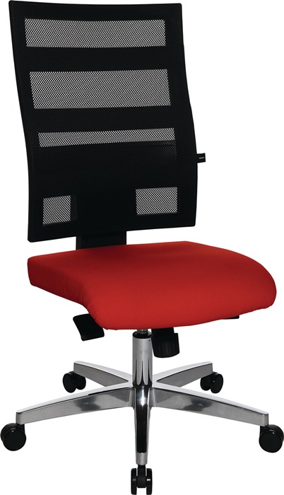 Bürodrehstuhl m.Punktsynchrontechnik schwarz/rot 450-550mm Trgf.110kg