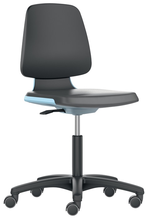 Arbeitsdrehstuhl Labsit Rl.Sitzschale blau Integralschaum schwarz 450-650mm