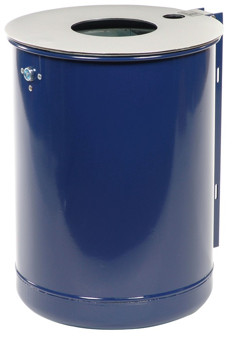 Abfallbehälter H510xØ360mm 50l kobaltblau Befestigungsschiene RENNER